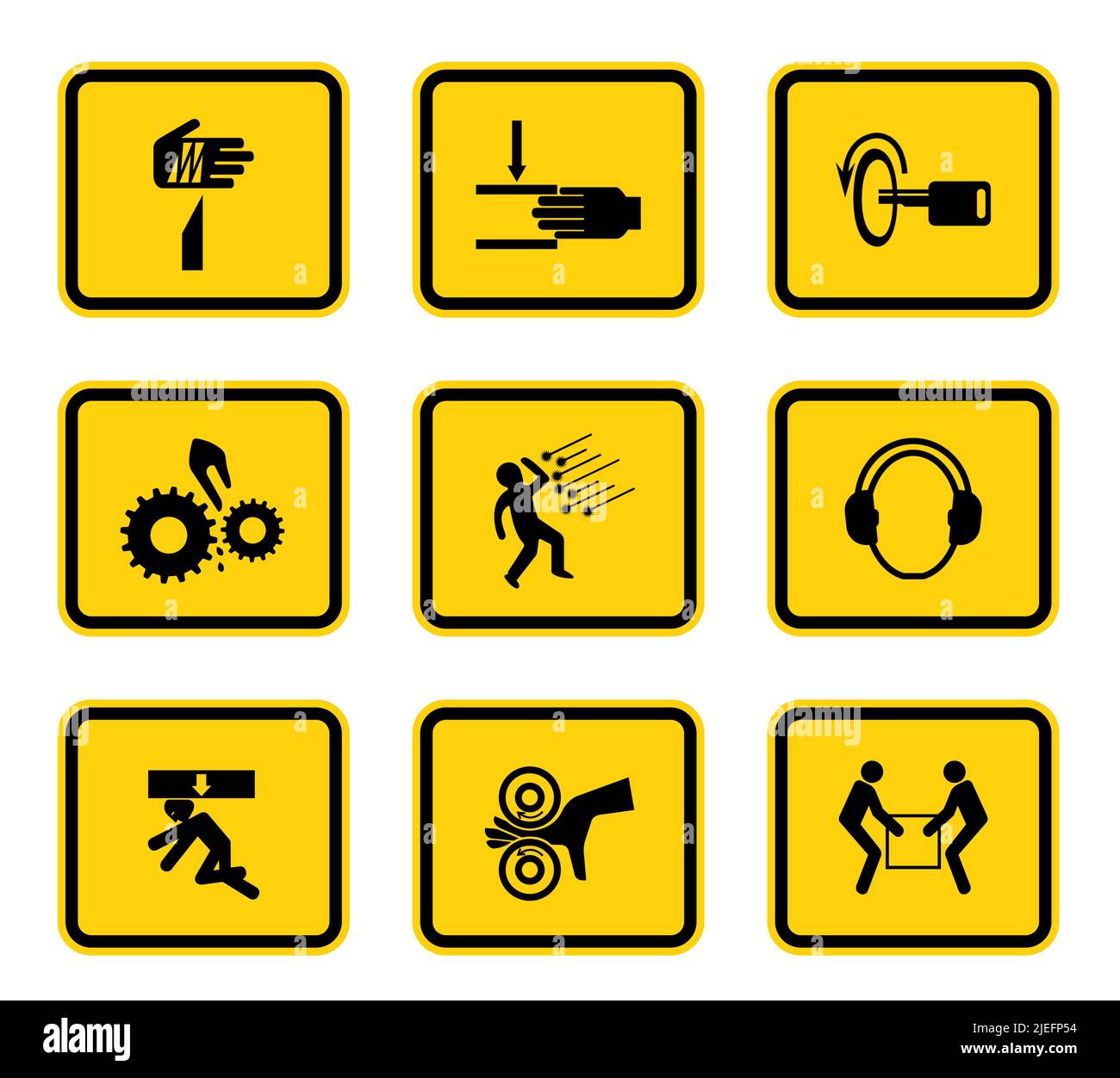 Warning Hazard Symbols labels Sign Isolated on White Background,Vector Illustration Stock Vector