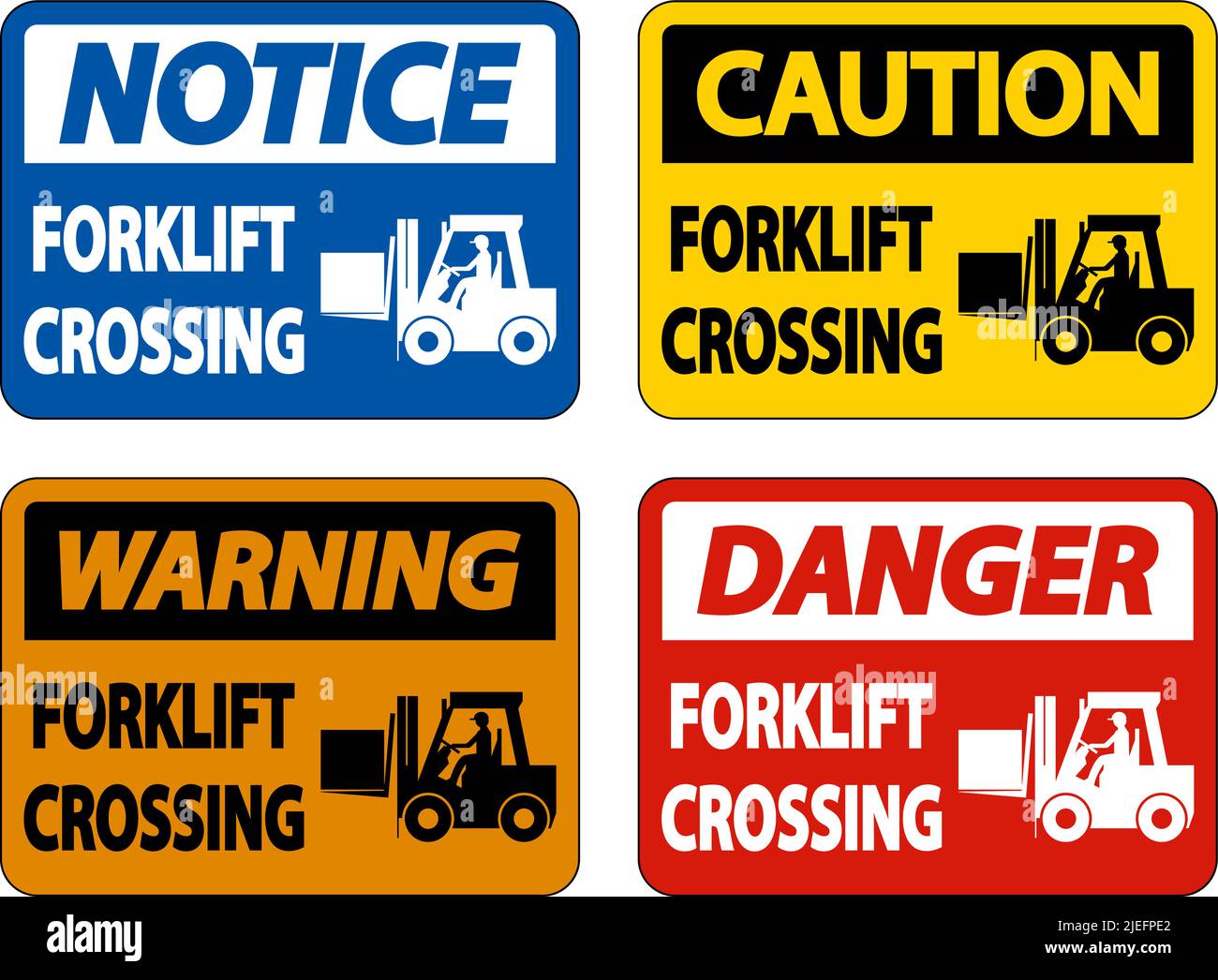 Forklift Crossing Sign On White Background Stock Vector Image & Art - Alamy