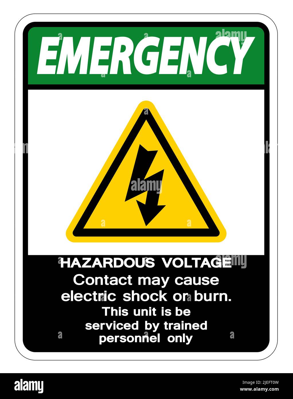 Emergency Hazardous Voltage Contact May Cause Electric Shock Or Burn