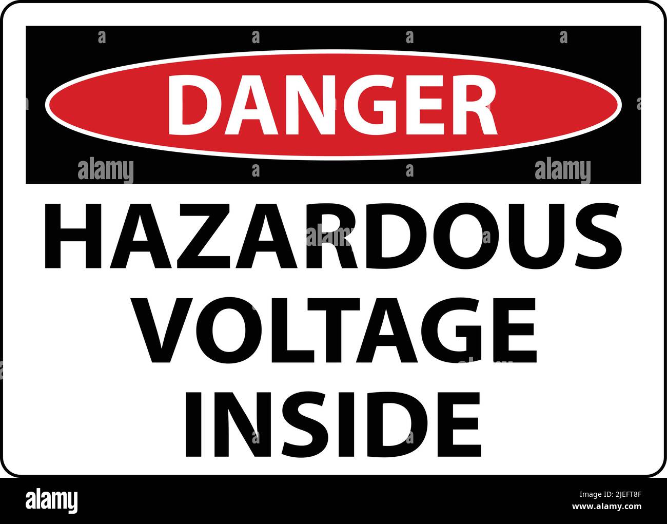 Danger Hazardous Voltage Inside SignOn White Background Stock Vector
