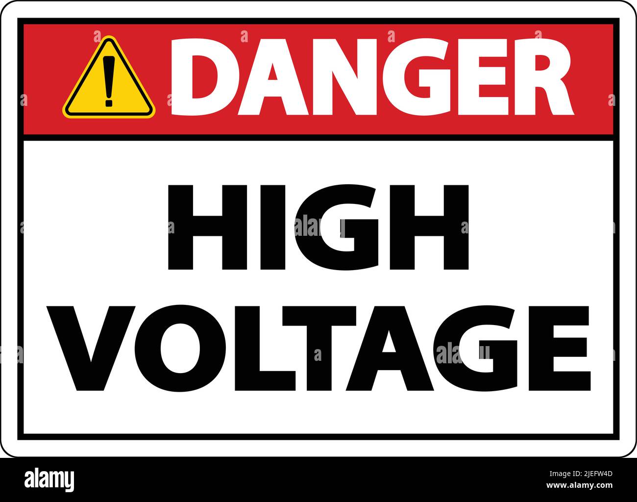 Danger High Voltage Sign On White Background Stock Vector