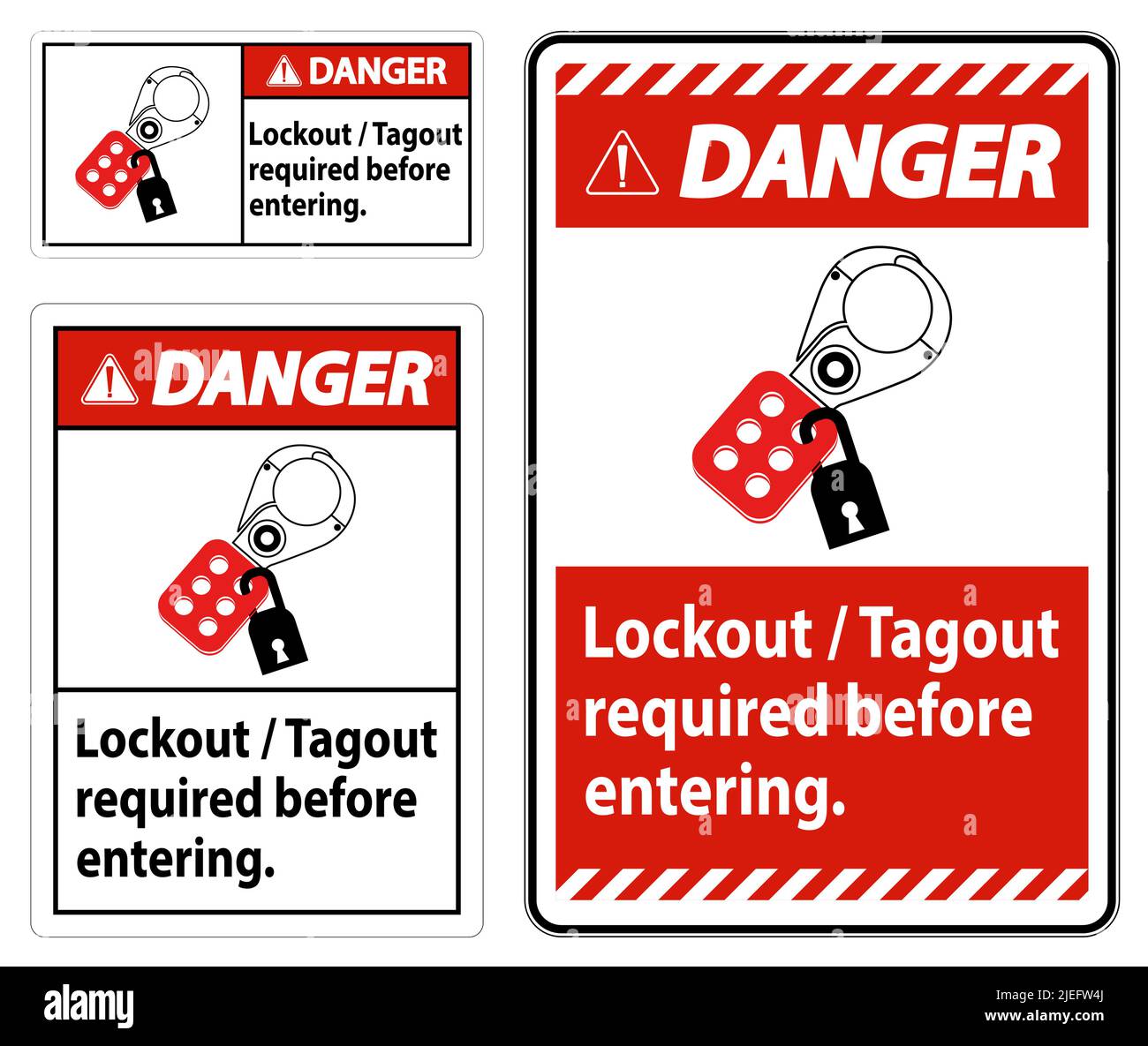 Danger Sign Lockout ,Tagout Required Before Entering Stock Vector Image ...