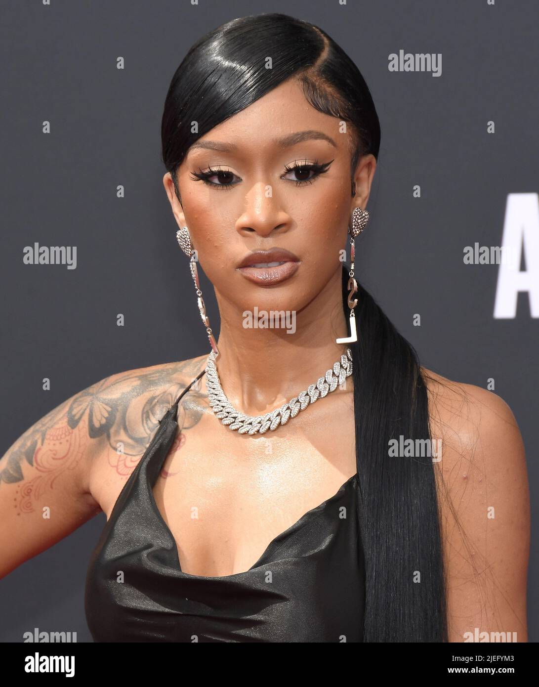 Los Angeles, USA. 26th June, 2022. Lakeyah arrives at the BET Awards