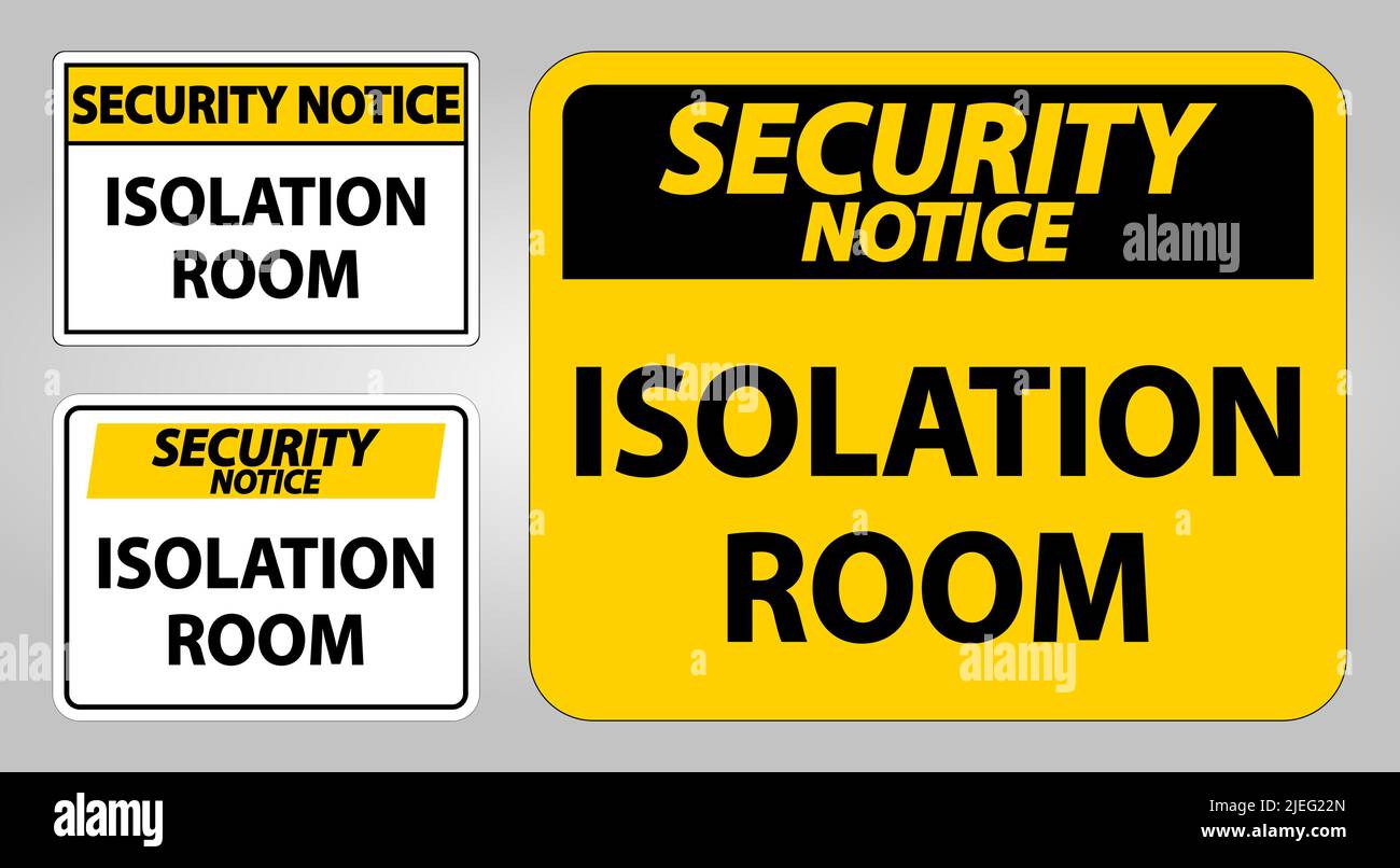 Notice isolation room sign isolate on white background Stock Vector ...