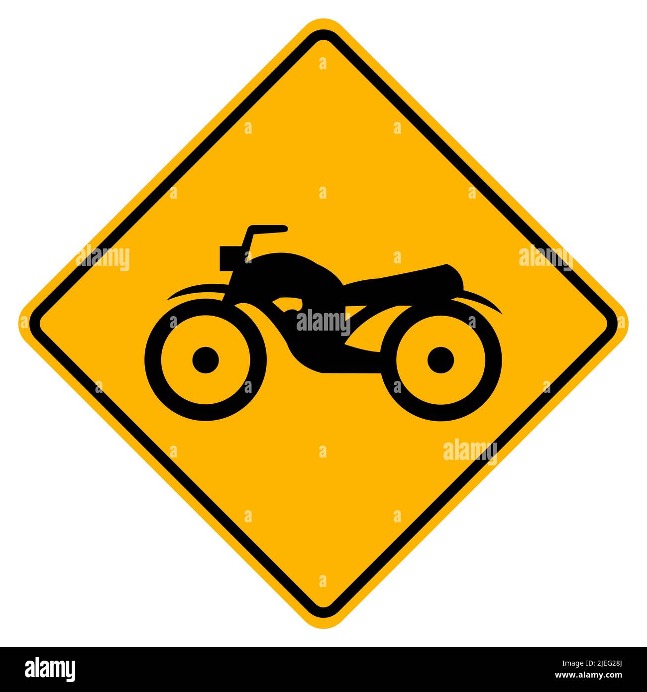 Warning Traffic Road Sign Keep The Motorcycle Ride Stock Vector