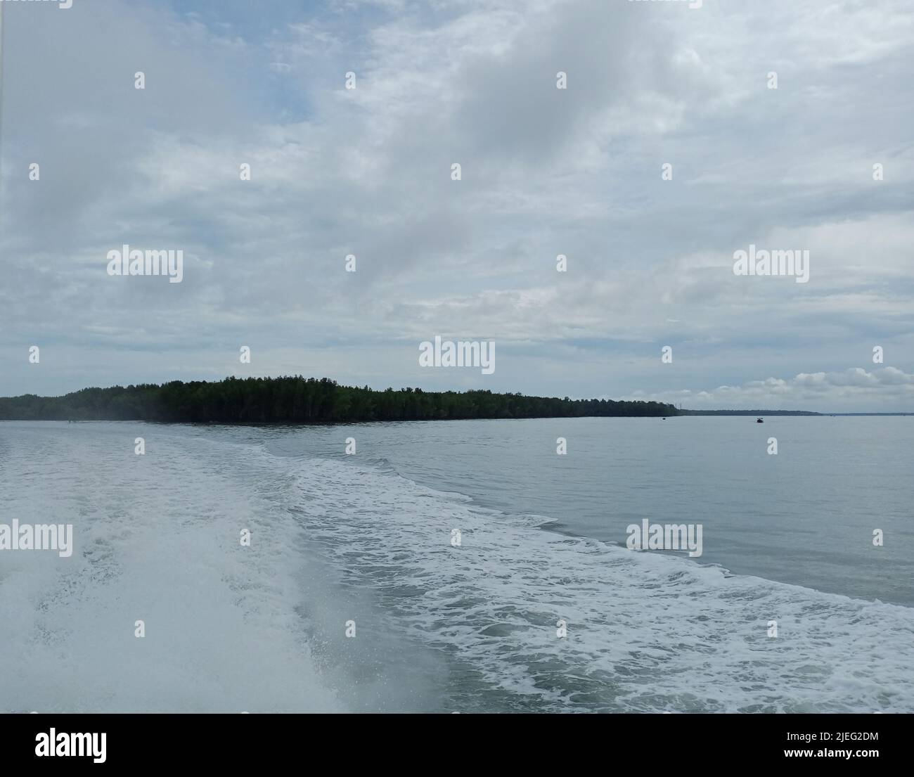 Fishing boats in the port of a small fishing village by the sea Stock