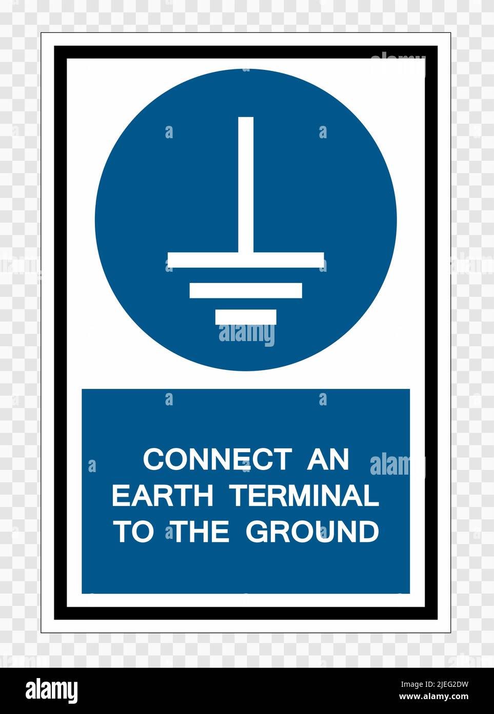 Connect An Earth Terminal To The Ground Symbol Sign Isolate on transparent Background,Vector Illustration Stock Vector