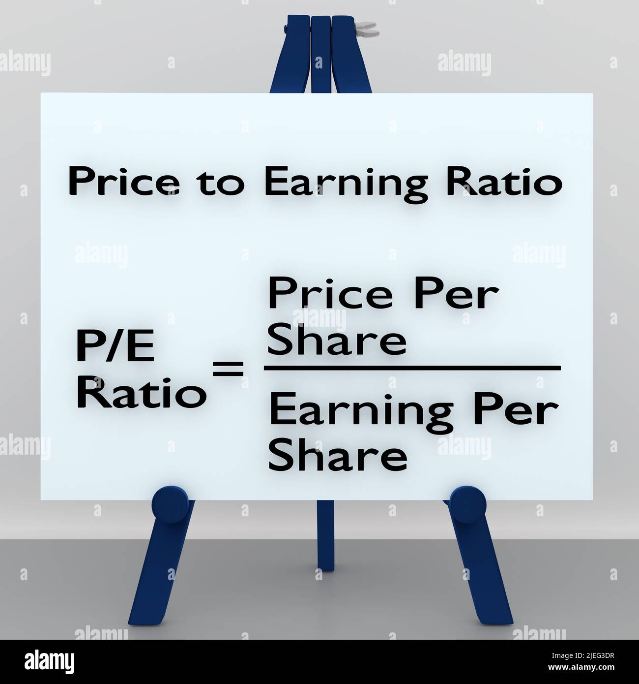 3D Illustration Of Price To Earnings Ratio Above The Mathematical 3d-illustration-of-price-to-earnings-ratio-above-the-mathematical