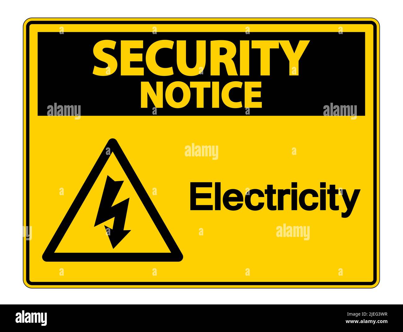 Security Notice Electricity Symbol Sign on white background,Vector Illustration Stock Vector