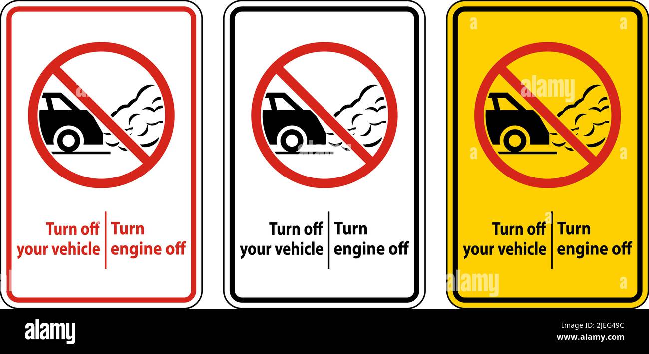 Turn Engine Off Sign On White Background Stock Vector Image & Art Alamy