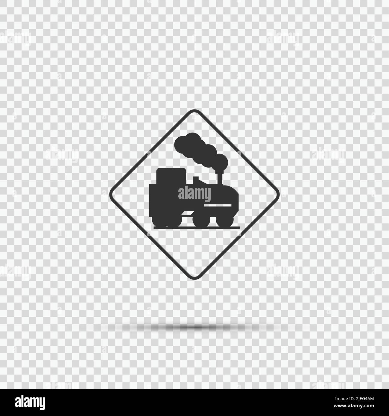 Open railroad crossing sign on transparent background,vector illustration Stock Vector