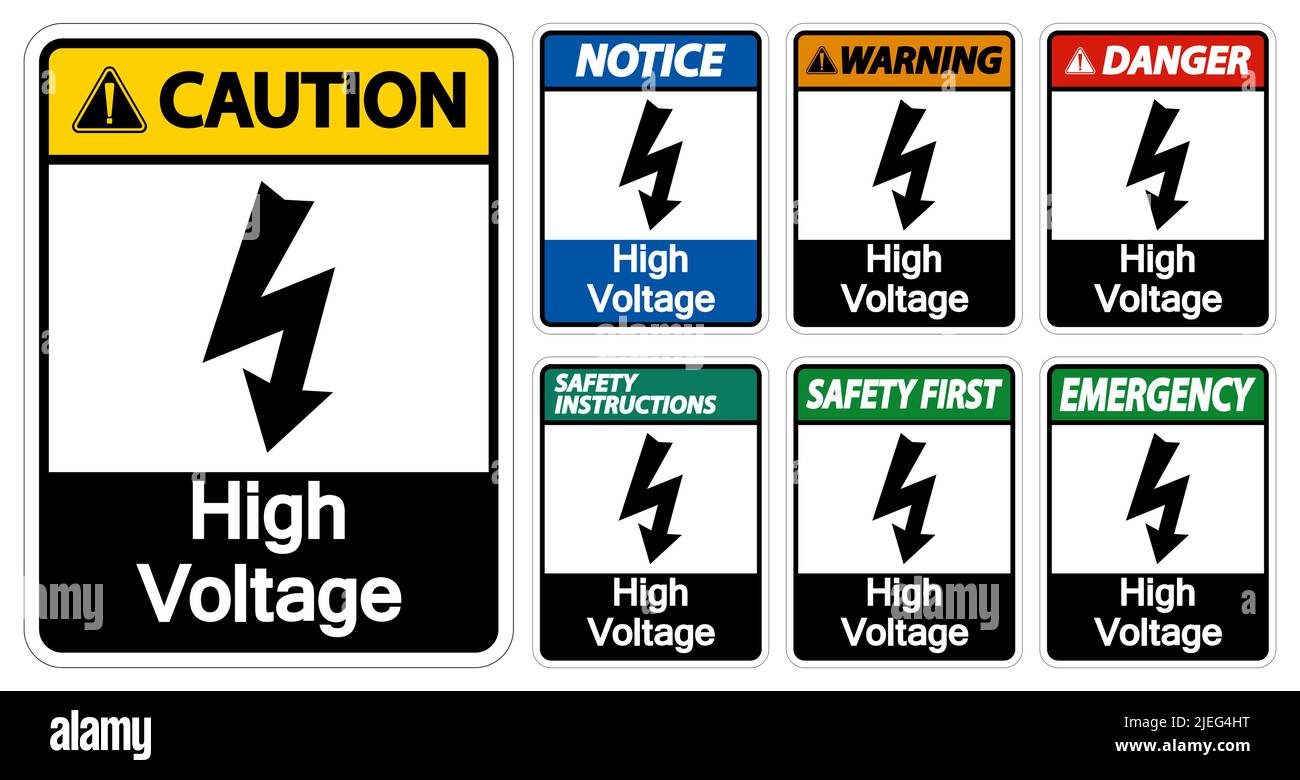 High voltage Sign Isolate On White Background,Vector Illustration EPS.10 Stock Vector