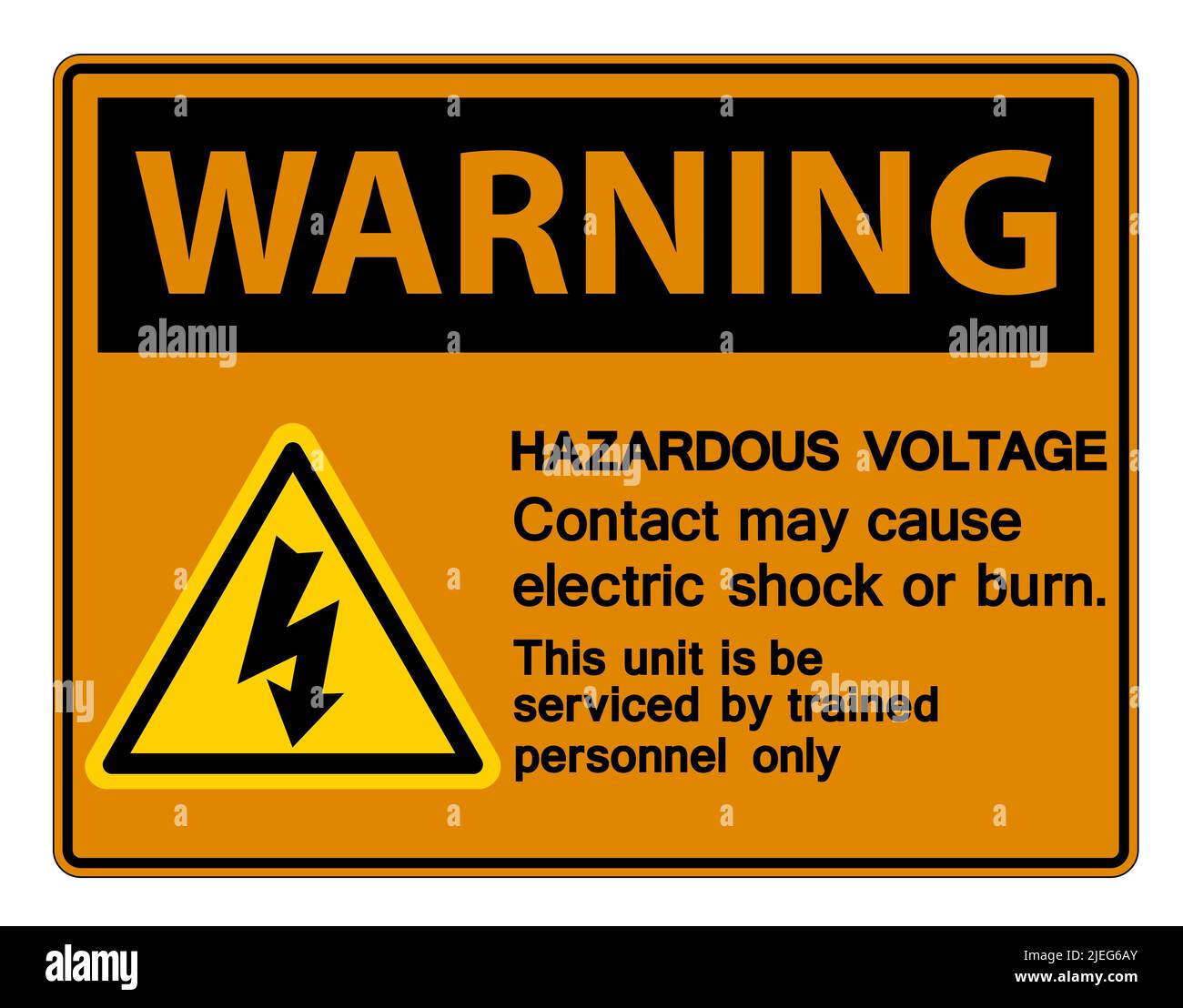 Warning Hazardous Voltage Contact May Cause Electric Shock Or Burn Sign