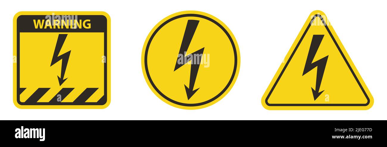 Danger High Voltage Symbol Sign Isolate On White Background Stock Vector