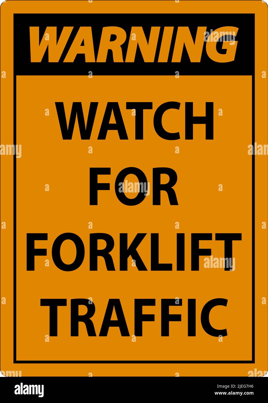 Warning Watch For Forklift Traffic Sign On White Background Stock ...