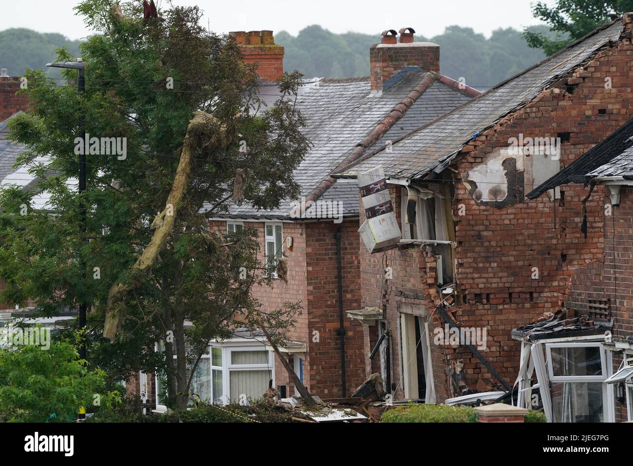 The scene in Dulwich Road, Kingstanding, where an explosion on Sunday