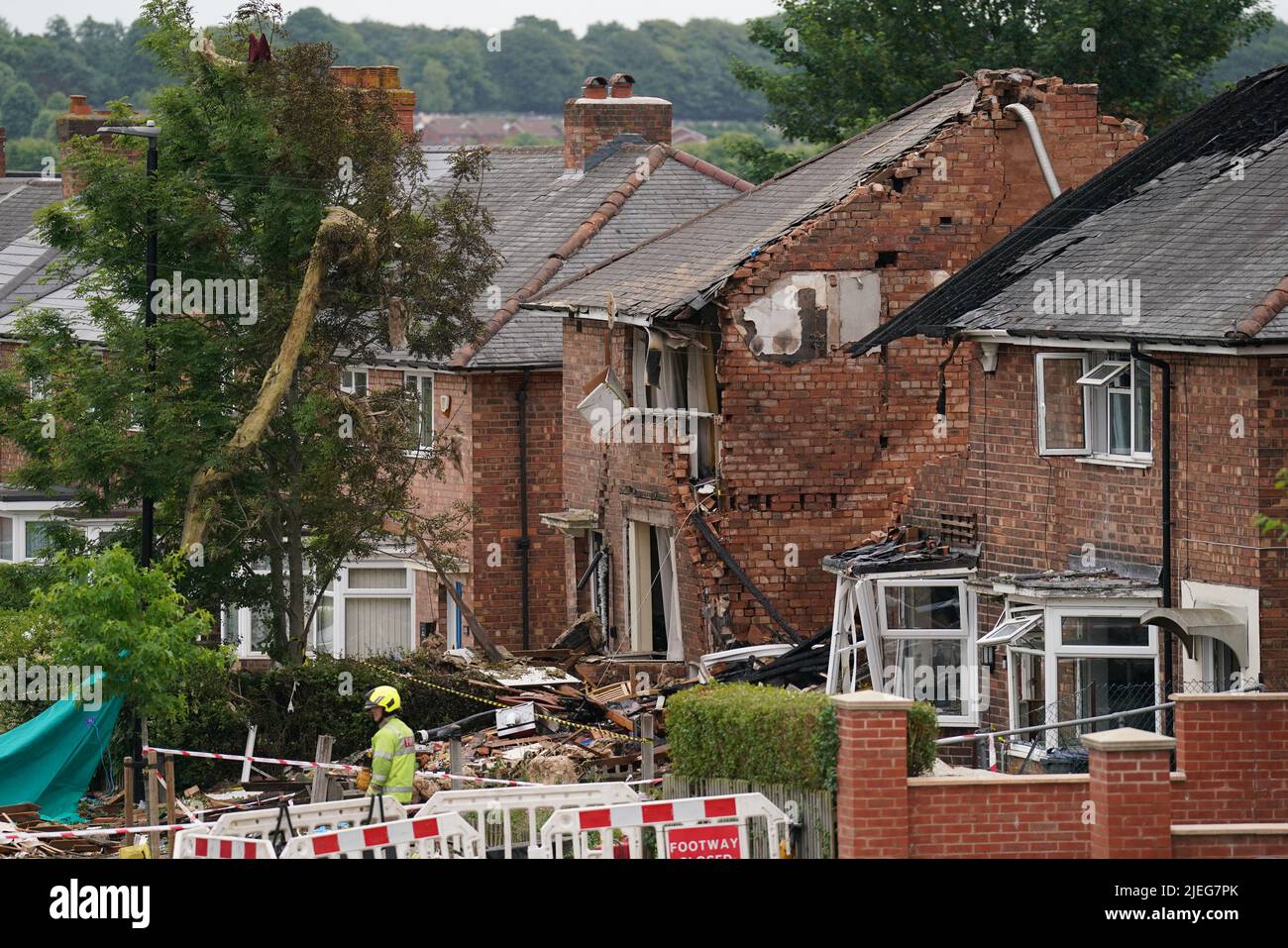 Emergency services at the scene in Dulwich Road, Kingstanding, where an