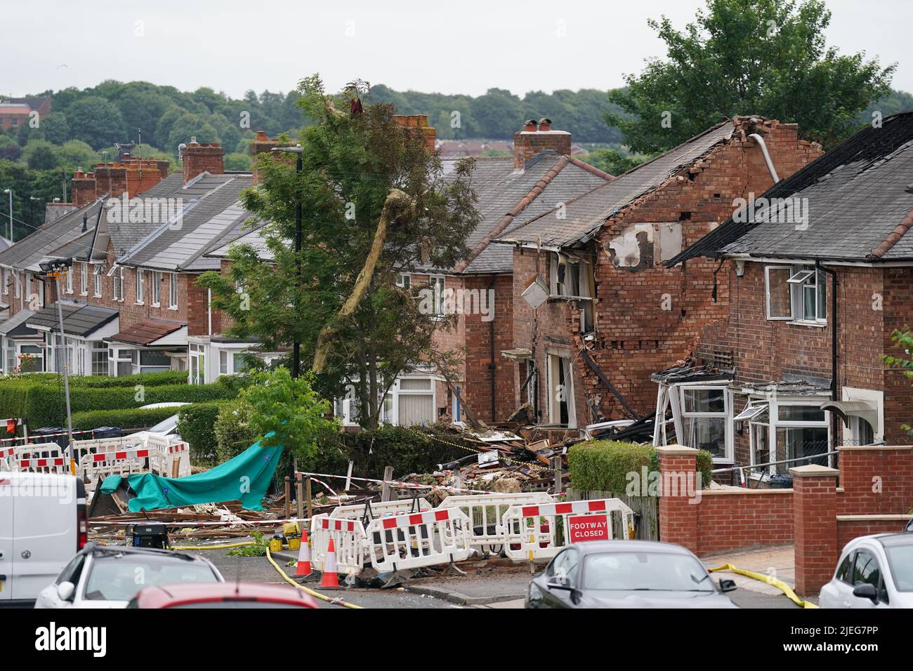 The scene in Dulwich Road, Kingstanding, where an explosion on Sunday