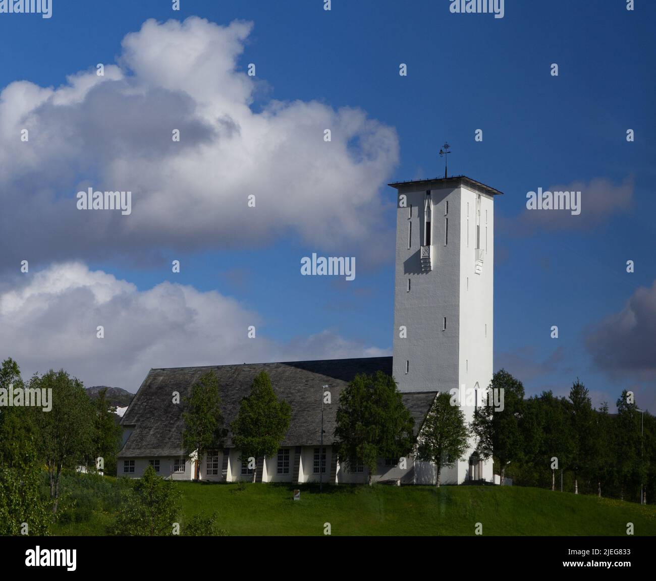 Bjerkvik Church in Narvik Municipality, Nordland, Norway. Finished 1955