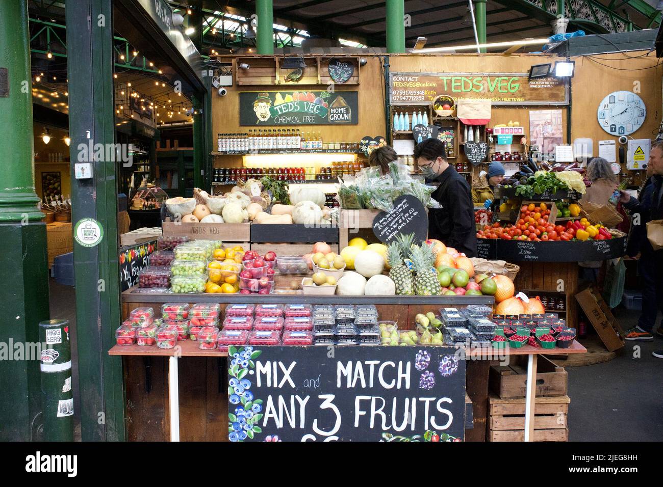 Ted’s Veg, a fruit and veg stall at Borough Market, Southwark, London