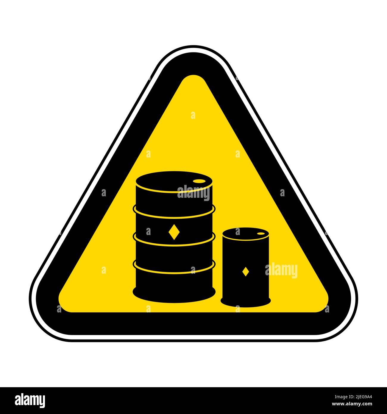 Chemical Drums Black Icon White Background Stock Vector