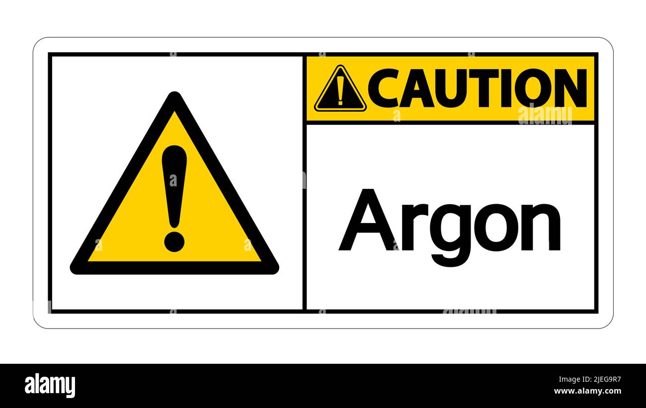 Caution Argon Symbol Sign Isolate On White Background,Vector Illustration Stock Vector