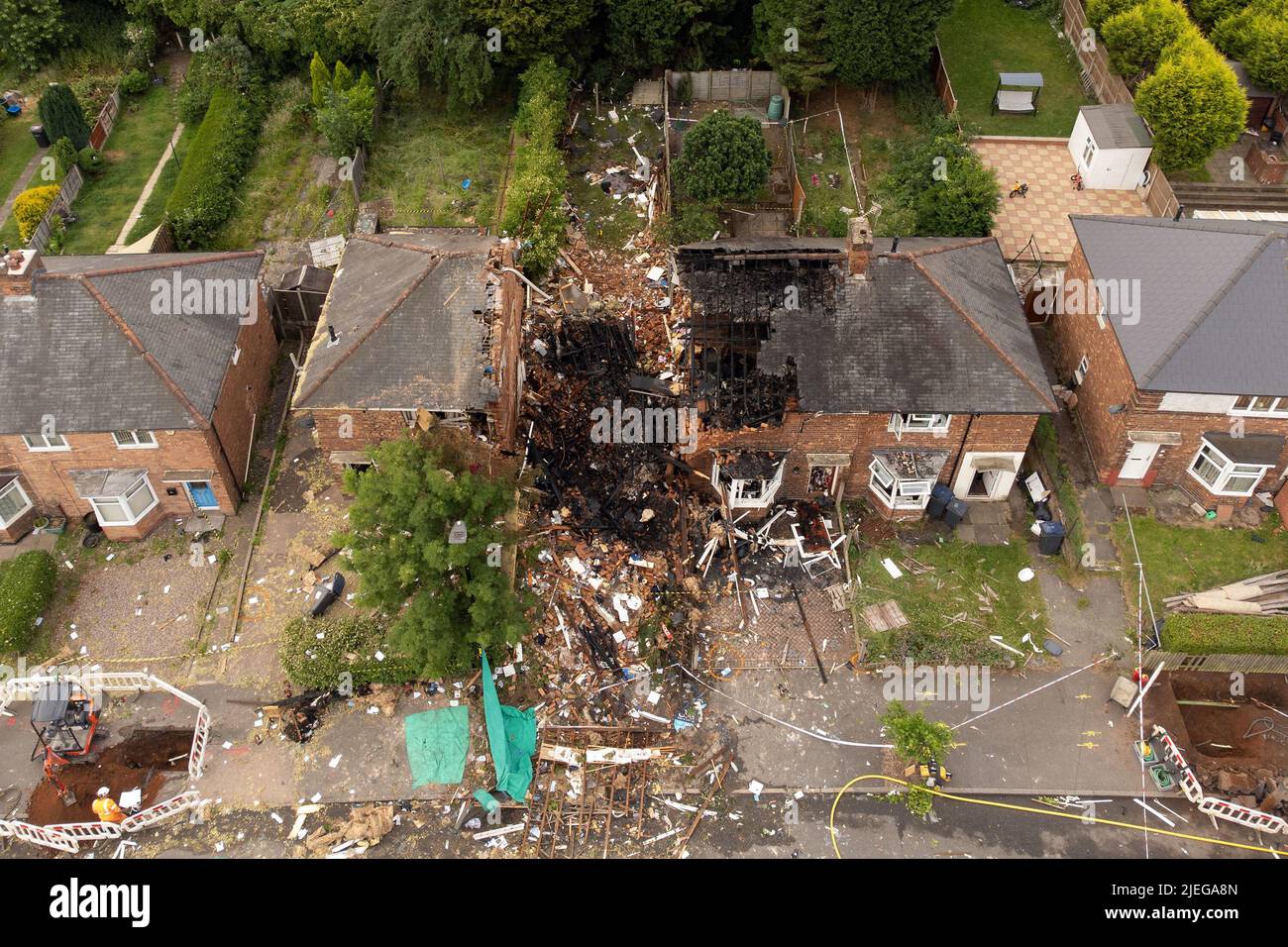 The scene in Dulwich Road, Kingstanding, Birmingham, where a man