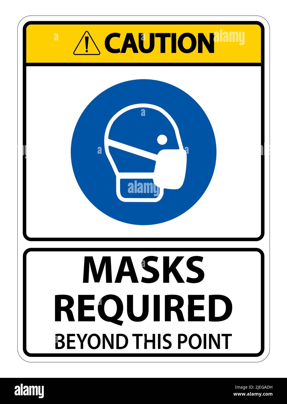 Caution Masks Required Beyond This Point Sign Isolate On White ...