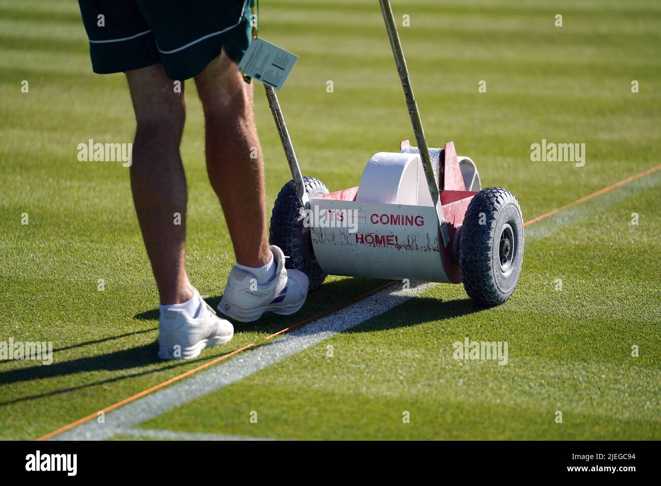 A Line Marking Machines on court ten ahead of day one of the 2022