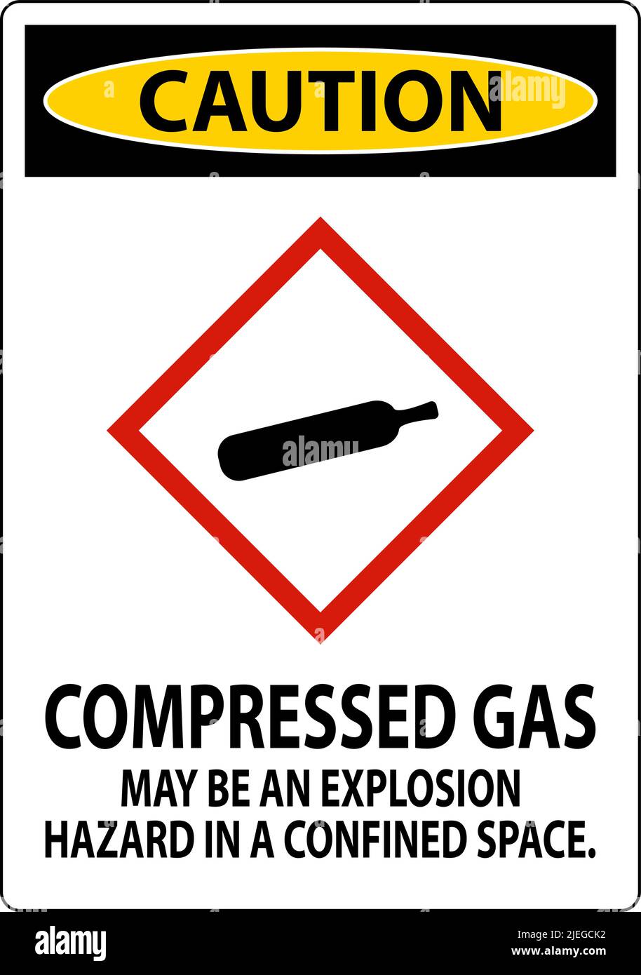 Caution Compressed Gas GHS Sign On White Background Stock Vector Image & Art Alamy