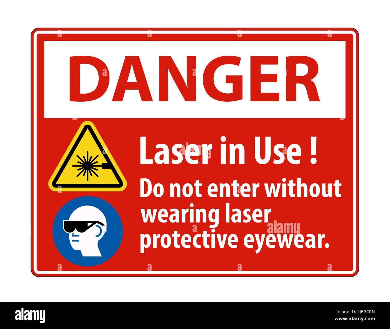 Danger Warning PPE Safety Label,Laser In Use Do Not Enter Without