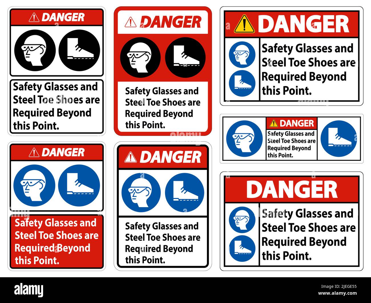 Danger Safety Glasses And Steel Toe Shoes Are Required Beyond This