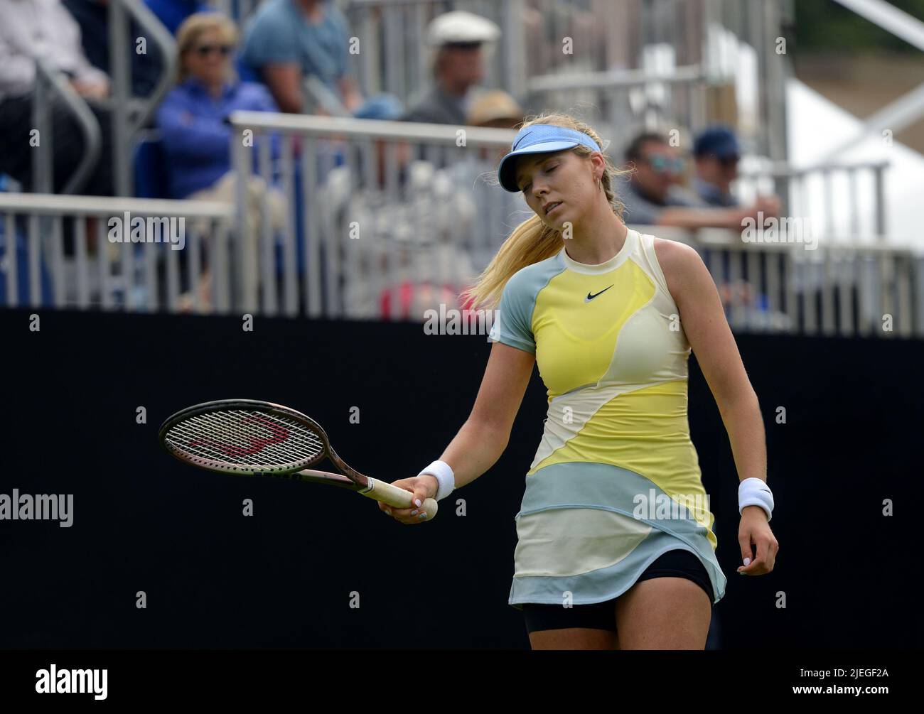 Katie Boulter (GB) playing against Karolina Pliskova (who she beat) on