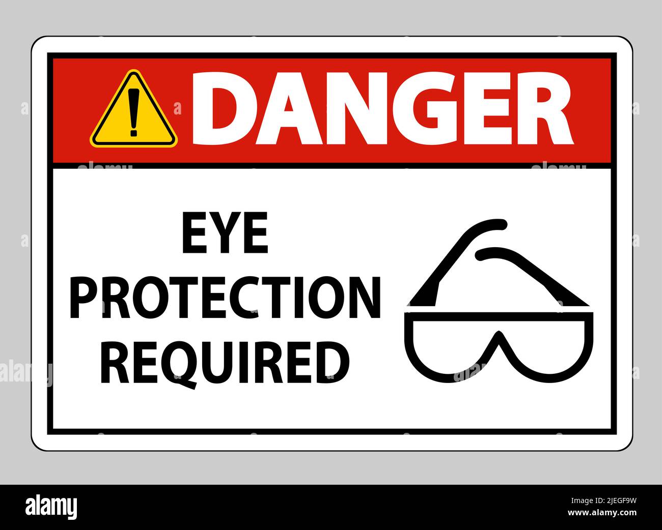 Danger sign Eye Protection Required on white background Stock Vector ...