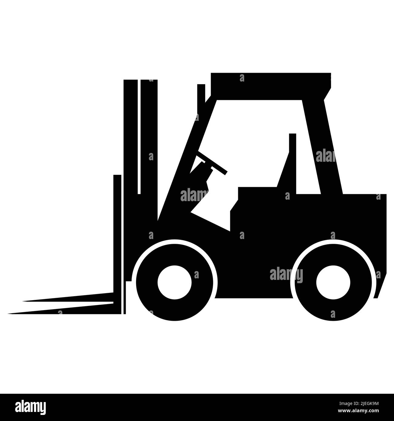 Forklift truck sign,Hazard warning forklift Stock Vector