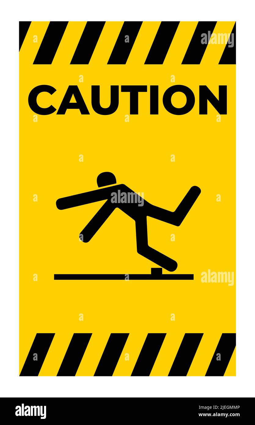 Beware Trip Hazard Symbol Isolate On White Background Stock Vector