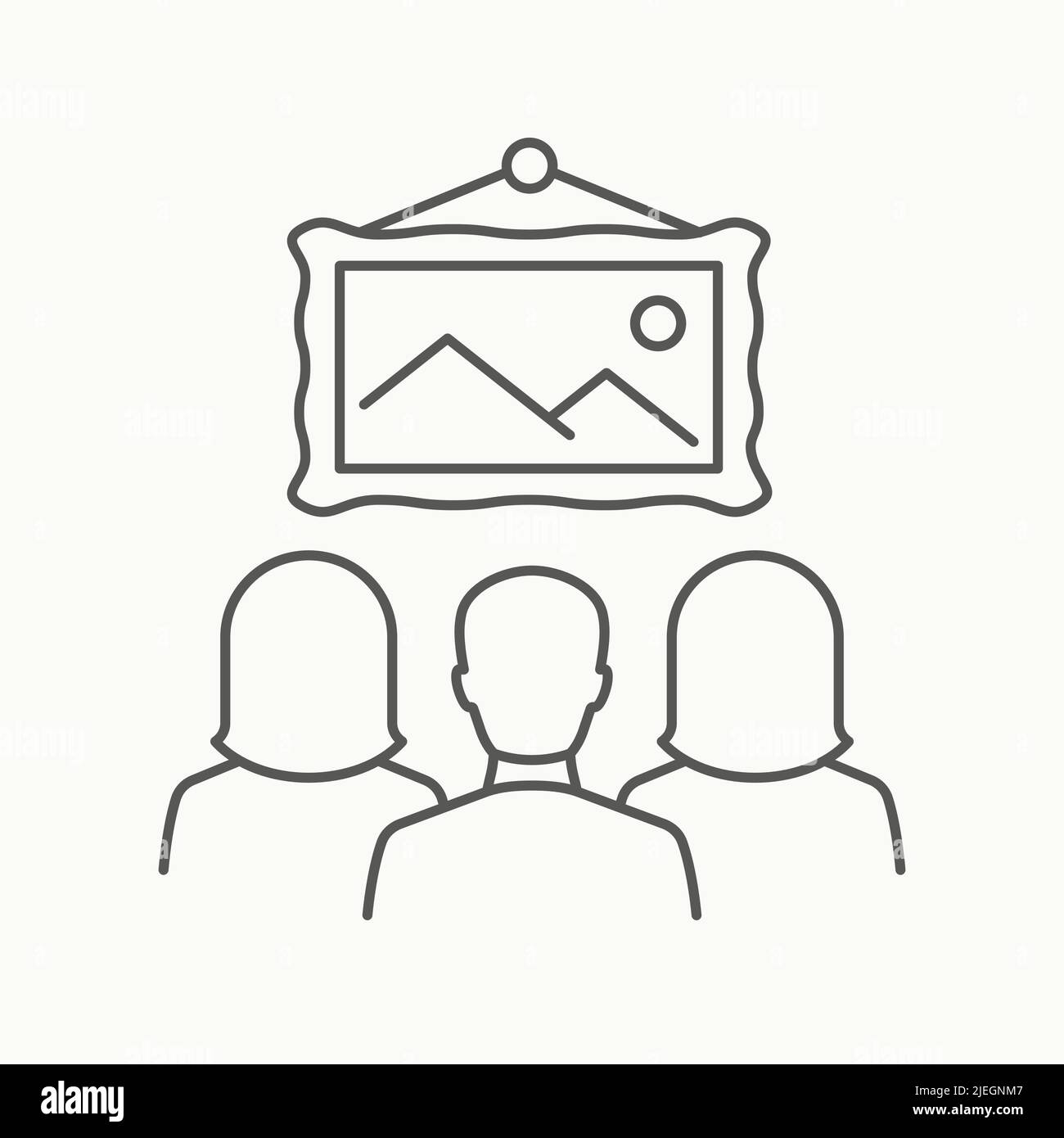 Gallery outline icon on white background. Editable stroke. Vector ...