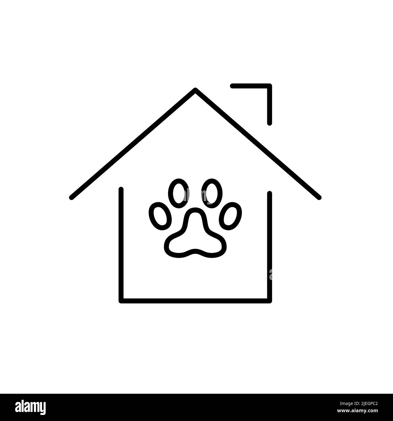 Pet house. Pixel perfect, editable stroke line icon Stock Vector