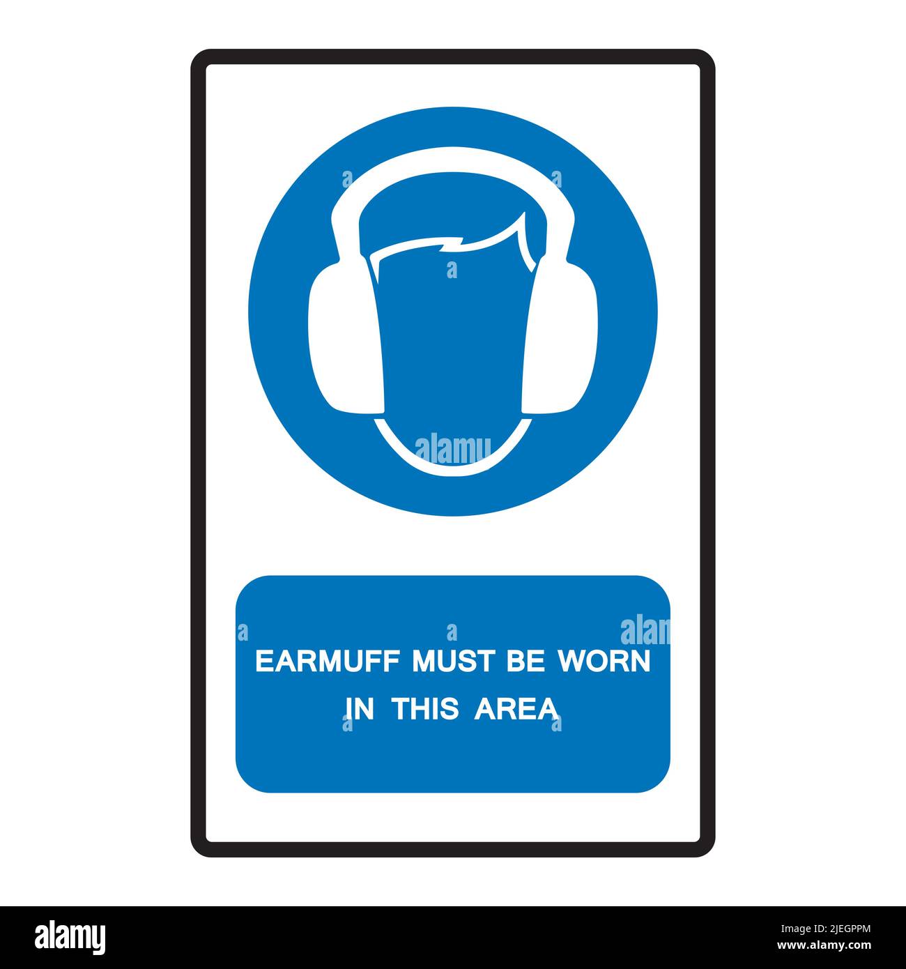 Earmuff Must Be Worn In This Area Symbol Sign Isolate on White