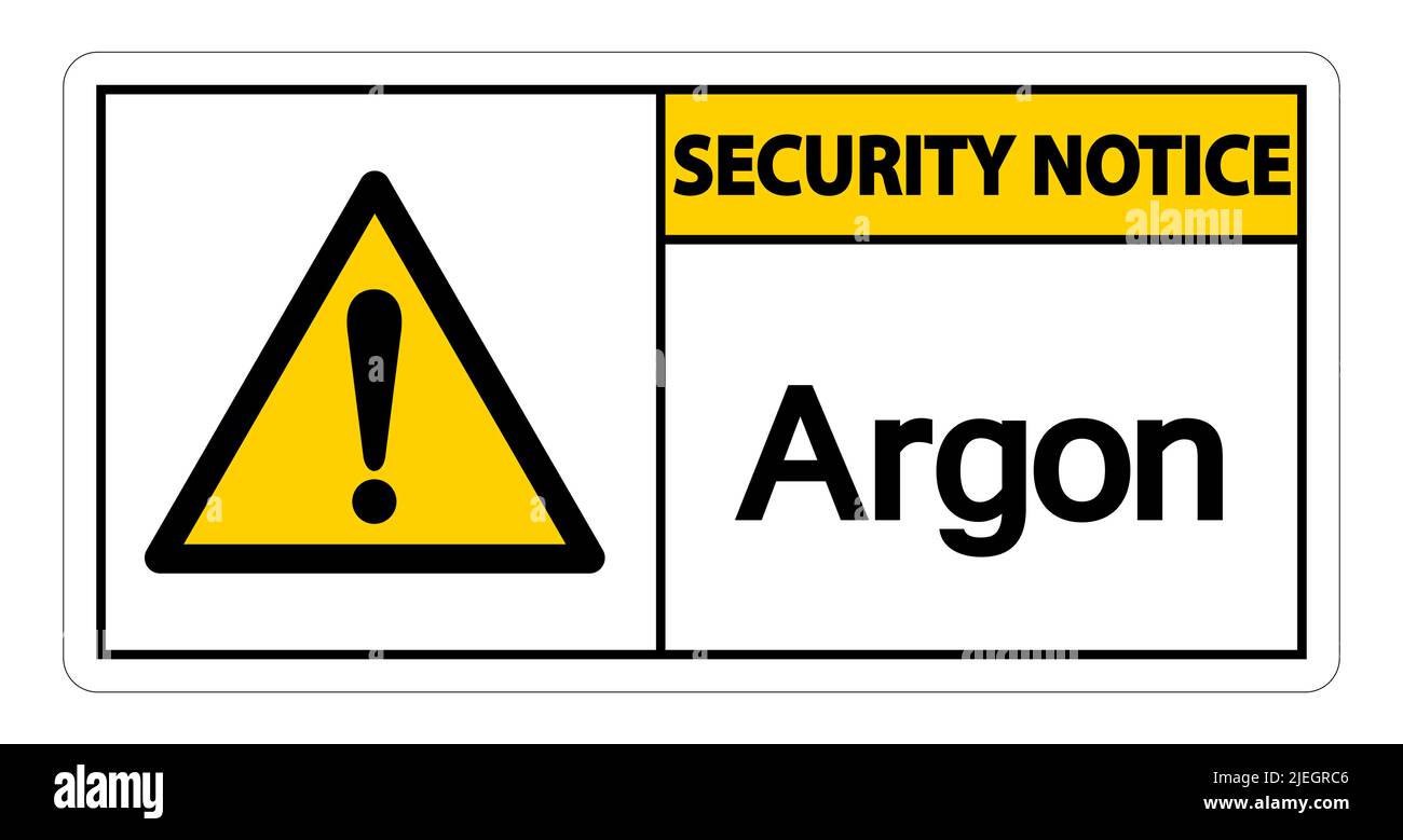 Security Notice Argon Symbol Sign On White Background,Vector Illustration Stock Vector