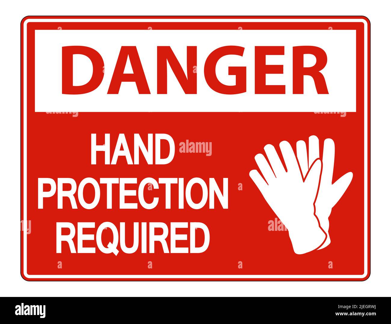 Danger Hand Protection Required Wall Sign on white background,vector