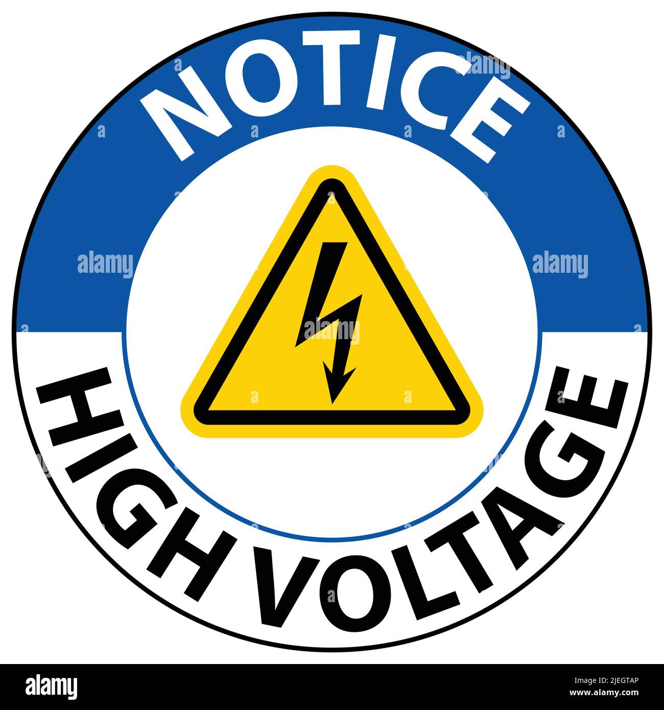 Notice High Voltage Floor Sign On White Background Stock Vector