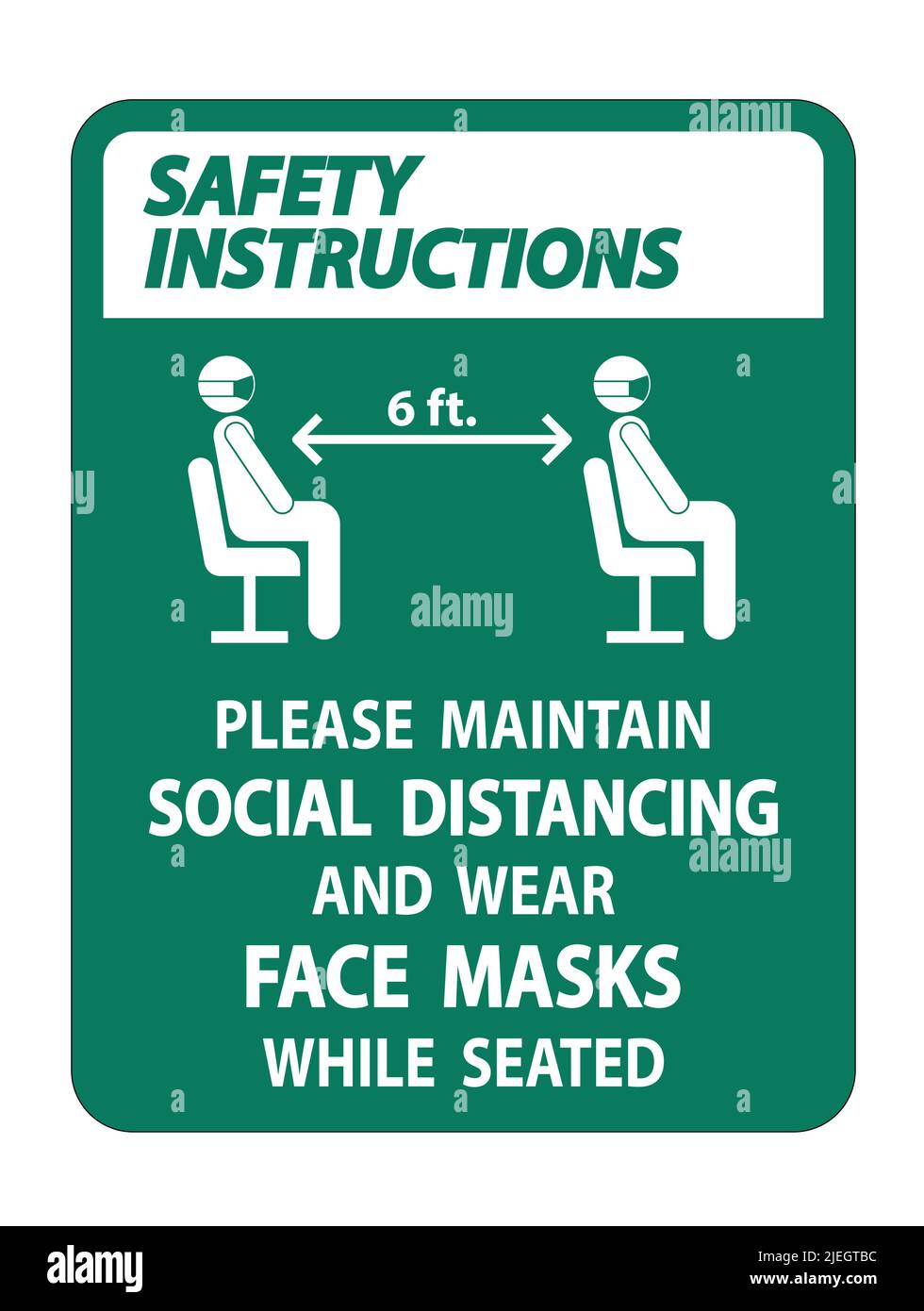 Safety Instructions Maintain Social Distancing Wear Face Masks Sign on ...