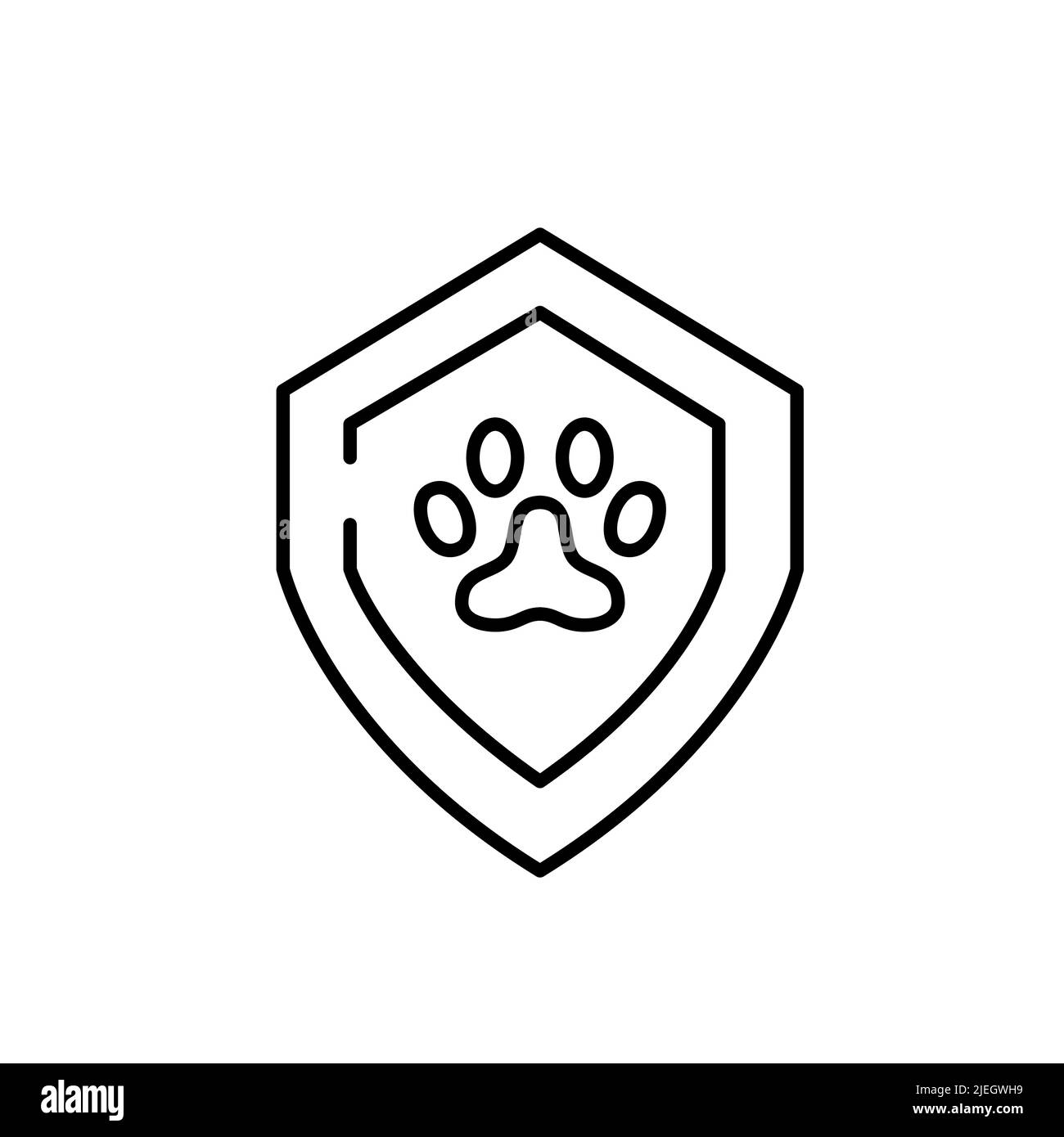 Safe for animals. Pet insurance label. Pixel perfect, editable stroke line icon Stock Vector