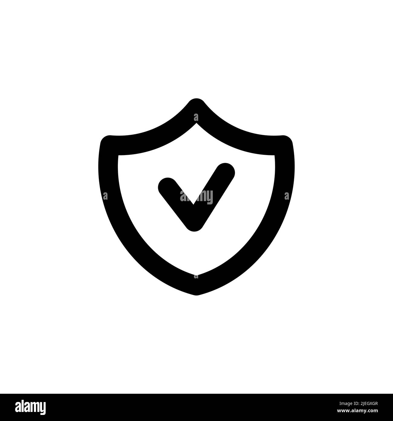 Security shield, line web or mobile interface vector icon Stock Vector