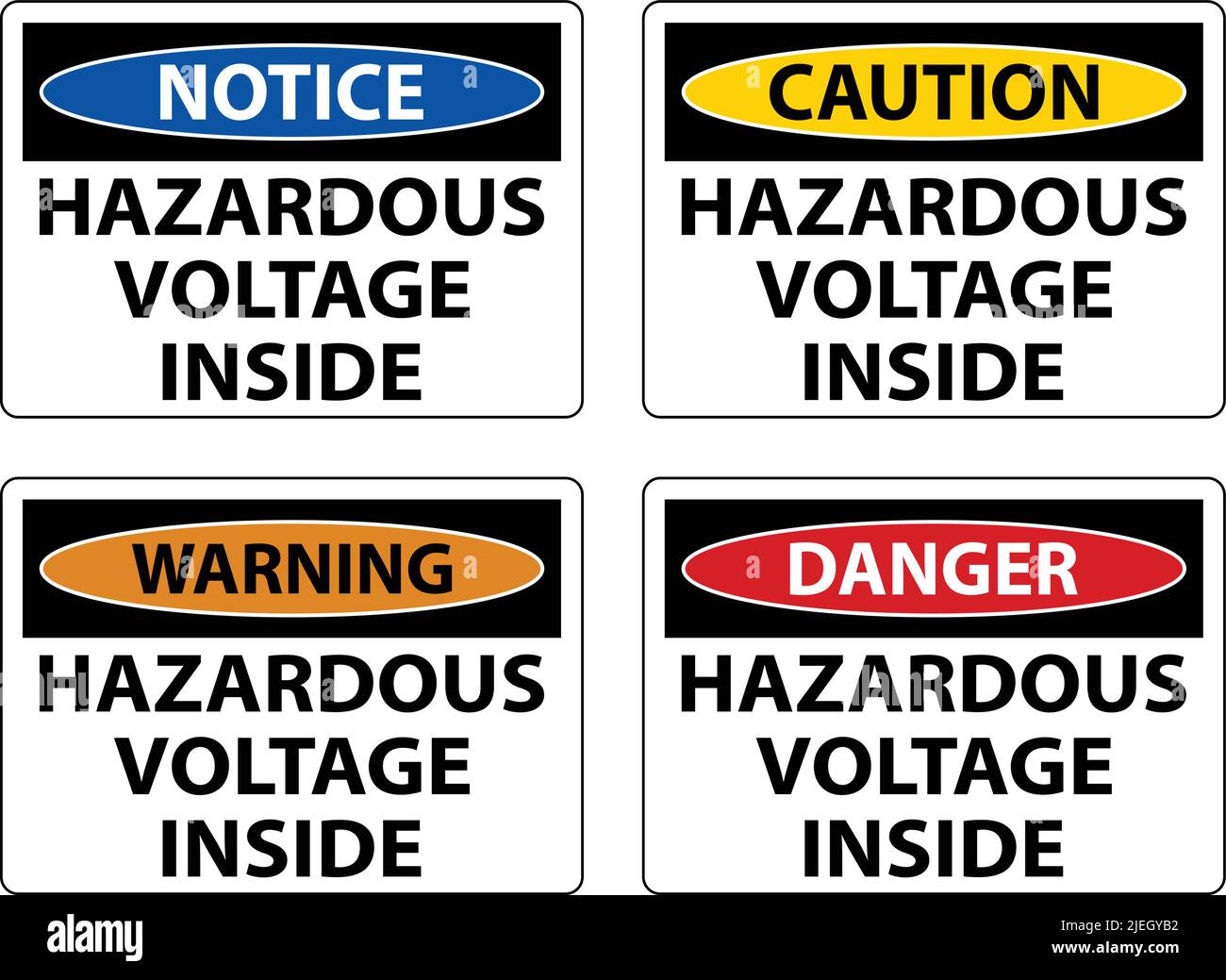 Danger Hazardous Voltage Inside SignOn White Background Stock Vector