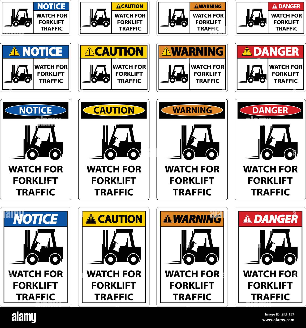2-Way Watch For Forklift Traffic Sign On White Background Stock Vector ...