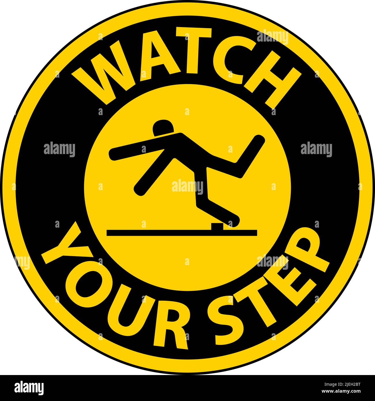 Watch Your Step Floor Sign On White Background Stock Vector Image & Art