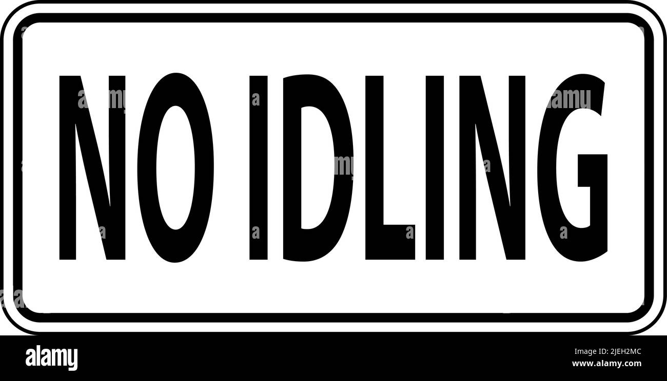 No Idling Sign On White Background Stock Vector