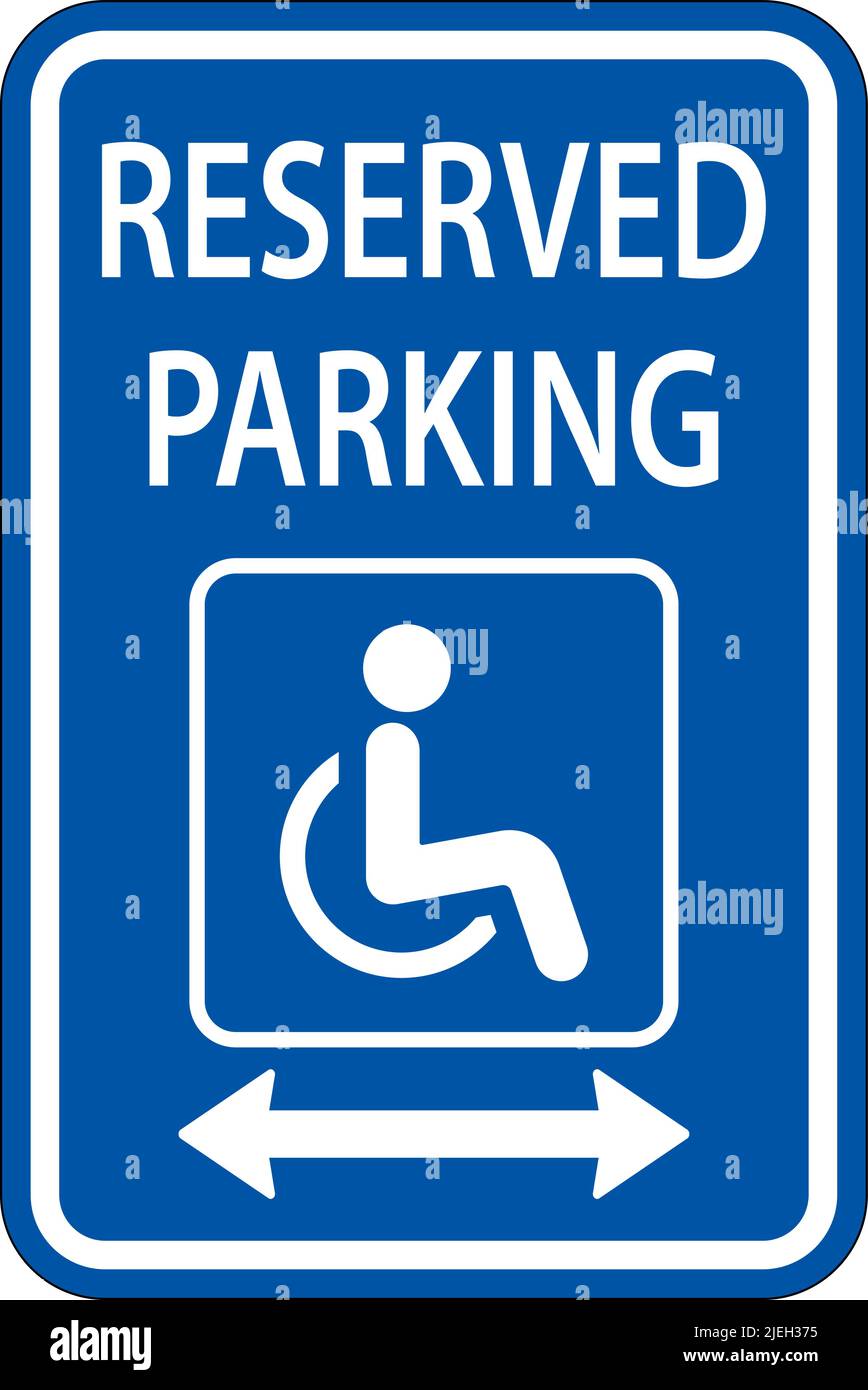 Accessible Reserved Parking Sign ,Double Arrow Stock Vector